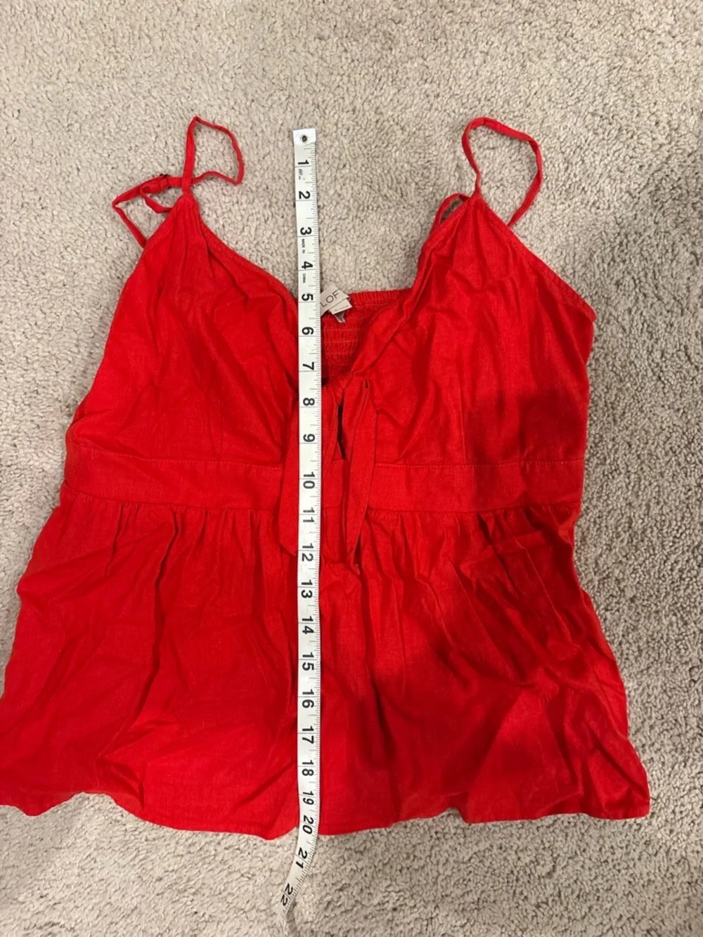 LOFT Red Tie-Front Spaghetti Strap Camisole - Picture 9 of 9